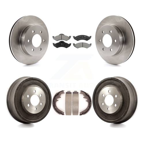 Front Rear Disc Brake Rotor Semi-Metallic Pad Drum Kit For 2000-2002 Dodge Dakota Durango K8S-103410
