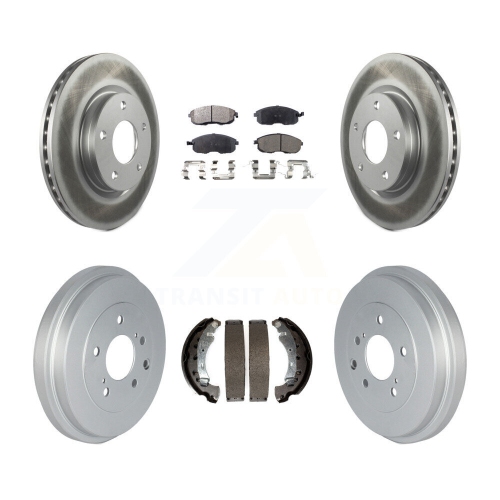 Front Rear Coated Disc Brake Rotors Semi-Metallic Pads And Drum Kit For Nissan Sentra KGF-102395