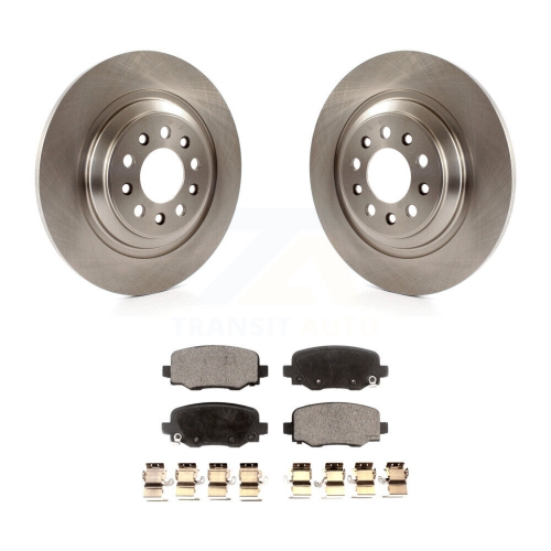 TRANSIT AUTO  Rear Brake Rotor & Ceramic Pad Kit for 14-22 Jeep Cherokee With Dual Piston Front Caliper K8T-101806