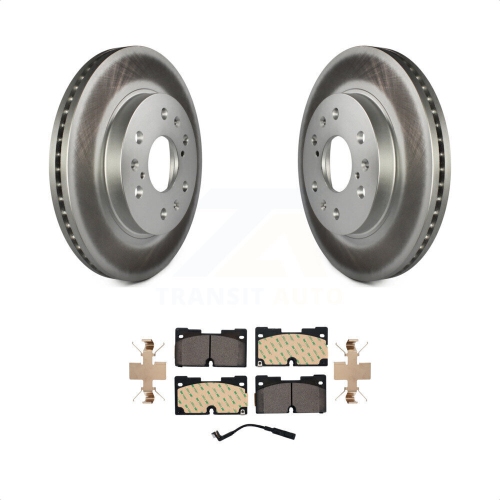TRANSIT AUTO  Front Coat Brake Rotors Ceramic Pad Kit for 2019 Gmc Sierra 1500 With Dual Piston Caliper Kgt-102404