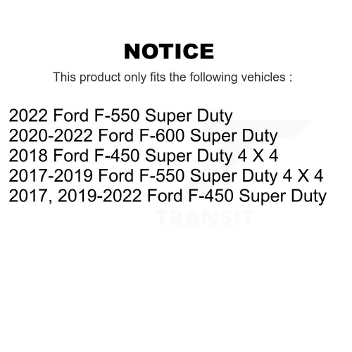 Kit de plaquettes semi-métalliques de frein à disque à revêtement avant pour Ford F-450 Super Duty F-550 F-600 KGA-100270