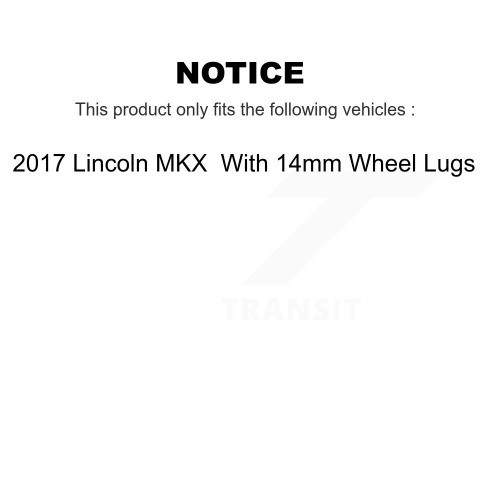 Kit de plaquettes en céramique pour disque de frein à fente de perceuse arrière avant pour Lincoln MKX 17 avec cosses de roue 14 mm KDT-100248