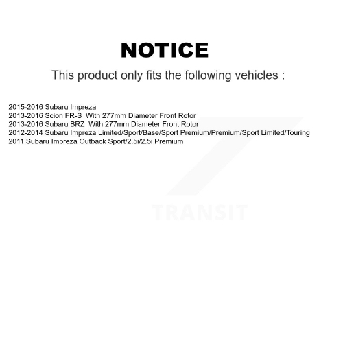 Front Disc Brake Rotors And Ceramic Pads Kit For Subaru Impreza Scion FR-S BRZ K8C-100188