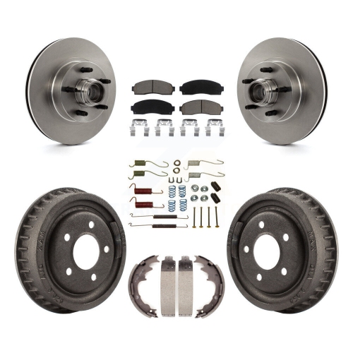 CMX  Front Rear Brake Rotor Ceramic Pad & Drum Kit (7PC) for Ford Ranger With 9" Diameter K8C-102751