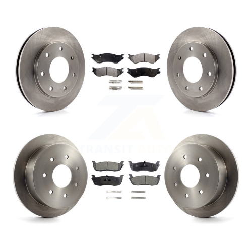 Front Rear Disc Brake Rotors And Semi-Metallic Pads Kit For Ford F-150 F-250 HD 4WD K8F-100847