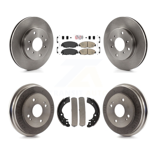 Front Rear Brake Rotors Ceramic Pad & Drum Kit For 1998-2002 Honda Accord Sedan with 2.3L K8A-105943