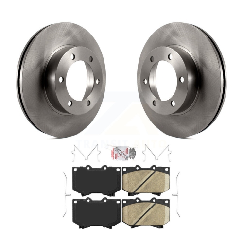 TRANSIT AUTO  "front Disc Brake Rotor & Ceramic Pad Kit for Toyota Tundra Sequoia 4.7"" Pads Plate Length K8A-104074"