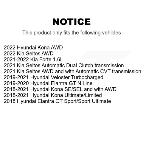 Kit de plaquettes semi-métalliques pour disque de frein avant Kona Seltos Forte Elantra GT K8S-102885 de Hyundai