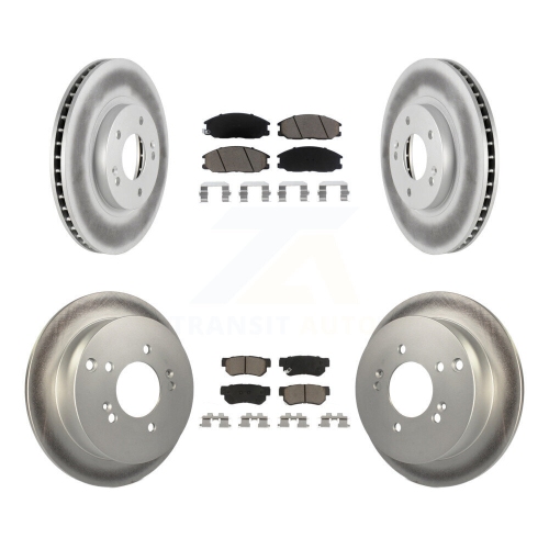 Front Rear Coated Disc Brake Rotors And Ceramic Pads Kit For Hyundai Santa Fe KGC-101243