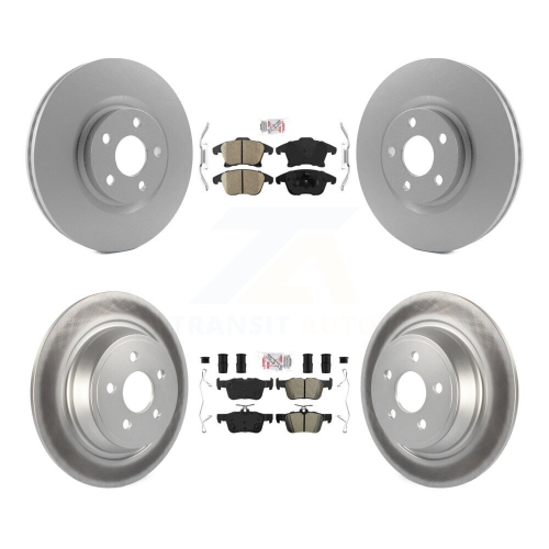 Front Ceramic Rear Semi-Metallic Pad Coated Brake Rotor Kit For Ford Police Responder SSV KGA-102573