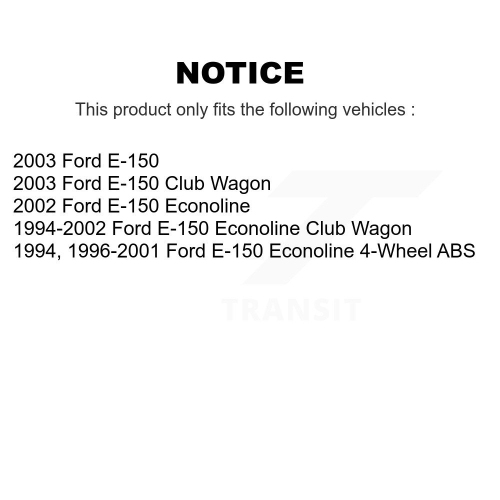 Moyeu de disque de frein avant et ensemble de plaquettes en céramique pour Ford E-150 Econoline Club familiale K8C-102685
