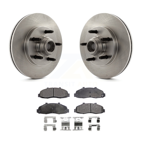 TRANSIT AUTO  Front Disc Brake Rotors Hub Assembly And Ceramic Pads Kit for 2002-2003 Lincoln Blackwood K8T-100739