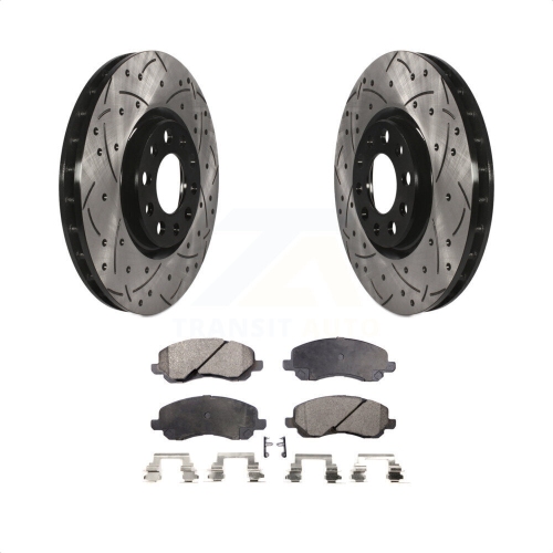 TRANSIT AUTO  Front Drilled Slot Brake Rotor Ceramic Pad Kit for Jeep Compass With 305MM Diameter Kdt-101036