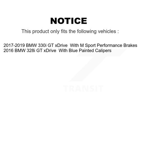 Disques de frein à disque enduits arrière et plaquettes semi-métalliques pour BMW 328i GT xDrive 330i KGF-102618