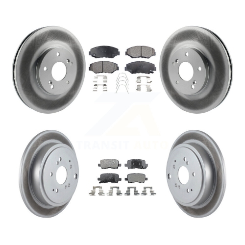 Front Rear Coated Disc Brake Rotors And Ceramic Pads Kit For 2003-2008 Honda Pilot KGT-100861
