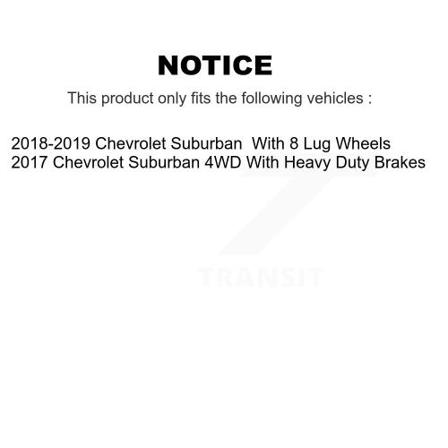 Front Rear Semi-Metallic Pads And Disc Brake Rotors Kit For Chevrolet Suburban K8A-106335