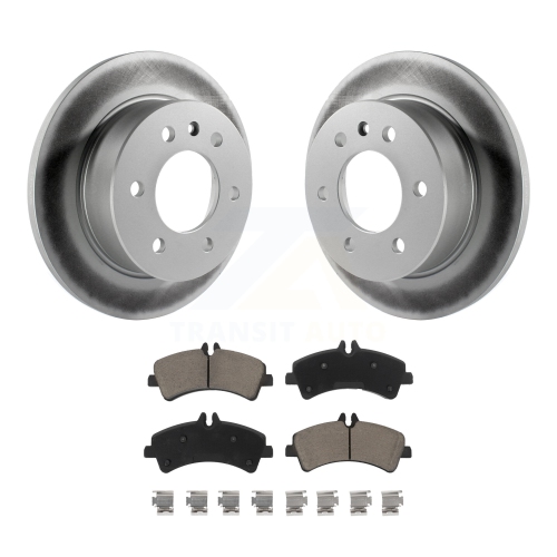 TRANSIT AUTO  Rear Coat Brake Rotors Ceramic Pad Kit for 12 Freightliner Sprinter 3500 With Solid Rotor Kgc-102247