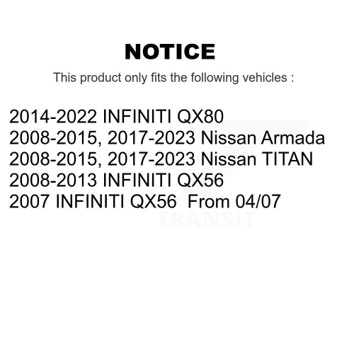 Front Disc Brake Rotor & Semi-Metallic Pad Kit For Nissan TITAN INFINITI Armada QX80 QX56 K8S-100548