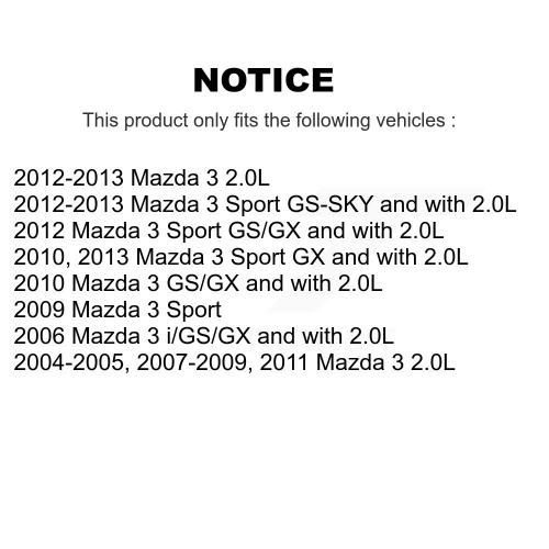 Disques de frein avant et plaquettes semi-métalliques pour Mazda 3 Sport K8S-100442