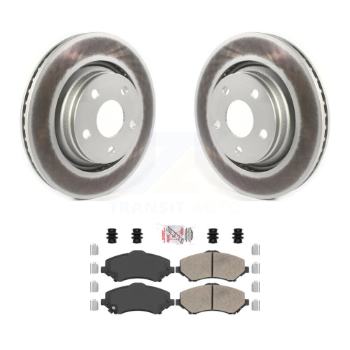 Image 1 of 10.. Front Coated Disc Brake Rotors And Ceramic Pads Kit For Jeep Wrangler JK KGA-100650