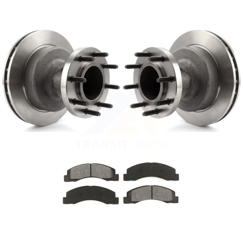 Image 1 de 10.. Ensemble moyeu de disque de frein avant et plaquettes semi-métalliques pour Ford F-350 Super Duty K8S-100712