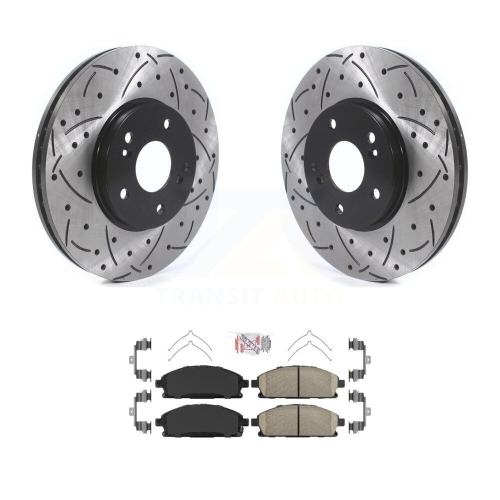 Image 1 de 10.. Ensemble disque de frein à disque perforé et tampon en céramique enduits pour Acura MDX KDA-100455 2003-2006