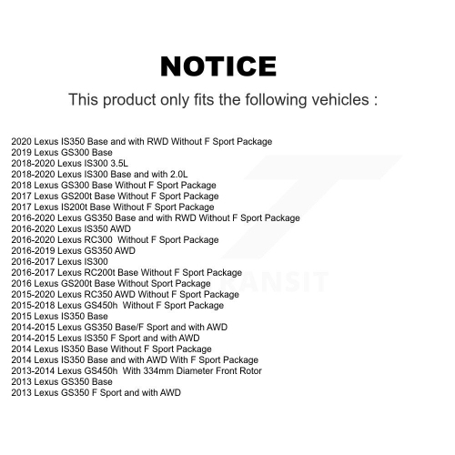 Jeu de plaquettes en céramique pour disque de frein avant arrière pour Lexus IS300 IS350 GS350 RC350 RC300 KDC-100001