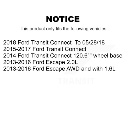 Front Rear Drilled Slot Brake Rotor Semi-Metallic Pad Kit For Ford Escape Transit Connect KDS-100295