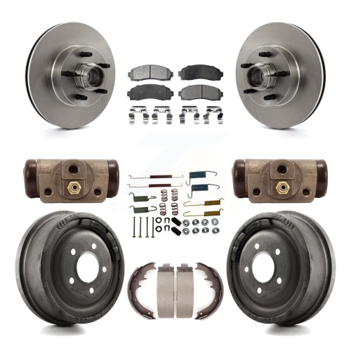 Image 1 of 10.. Front Rear Brake Rotor Semi-Metallic Pad And Drum Kit For 2006-2009 Ford Ranger RWD K8F-103147