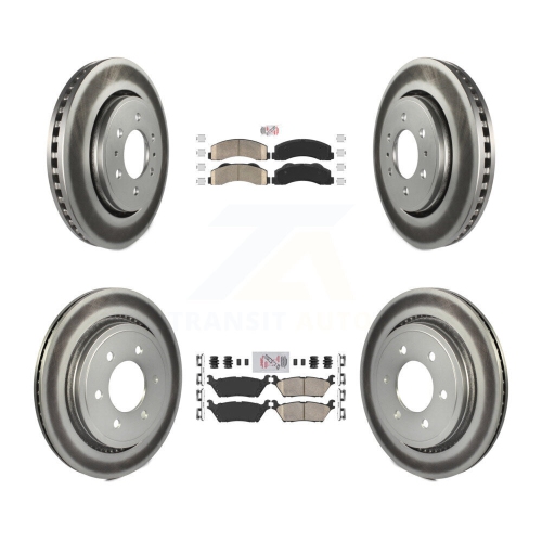 Image 1 of 10.. Front Rear Ceramic Pad Coated Brake Rotors Kit For Ford F-150 With Electric Parking KGA-105296