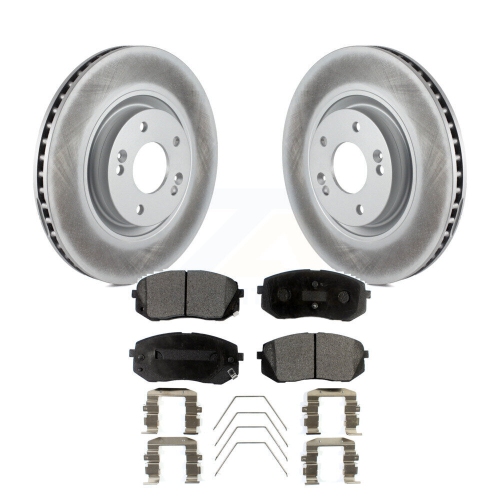 Image 1 de 10.. Disques de frein avant recouverts et plaquettes en céramique pour Hyundai Sonata Kia Optima KGT-100490