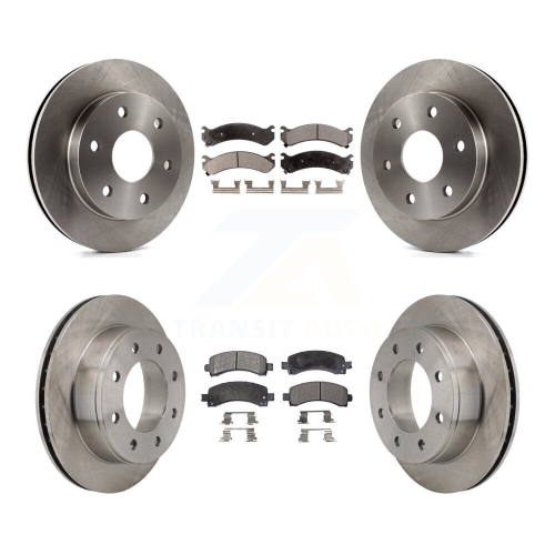 Front Rear Brake Rotor Semi-Metallic Pad Kit For Chevrolet Express 2500 With 6 Lug Wheels K8F-100728