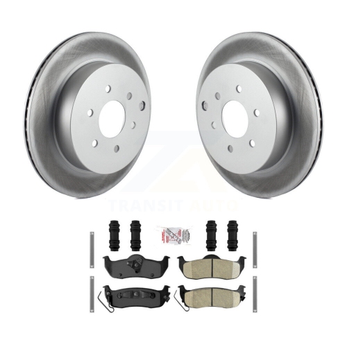 Image 1 of 10.. Rear Coated Disc Brake Rotors And Ceramic Pads Kit For 2004 Nissan Pathfinder From 08 04 KGA-105398