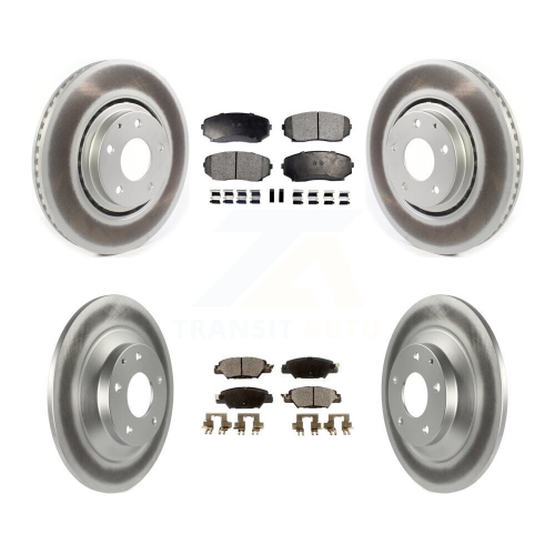 Image 1 of 10.. Front Rear Coated Brake Rotor Semi-Metallic Pad Kit For 2019-2023 Mazda CX-5 Turbocharged KGF-102023