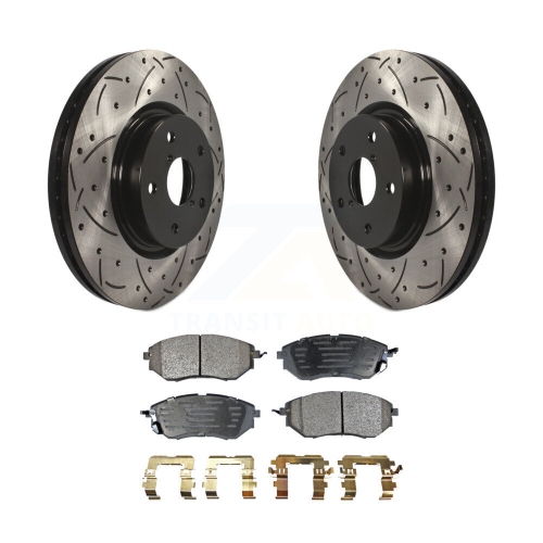 Image 1 of 10.. Front Drill Slot Brake Rotors Semi-Metallic Pad Kit For Subaru Outback WRX Legacy Tribeca KDF-100077