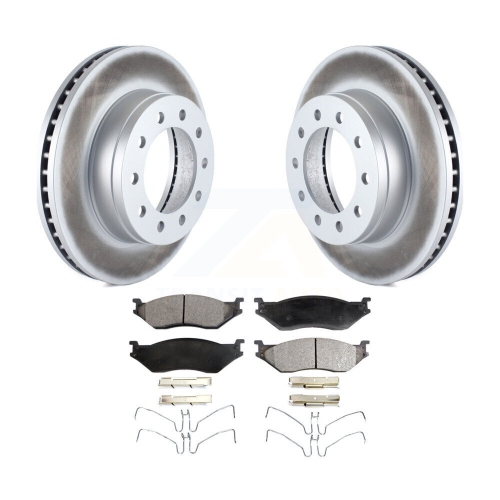 Image 1 of 10.. Front Coat Brake Rotors Semi-Metallic Pad Kit For Ford F-450 Super Duty F-550 CF500 CF600 KGF-100098