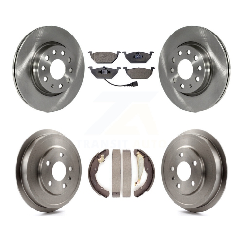 Image 1 of 10.. Front Rear Disc Brake Rotors Semi-Metallic Pads And Drum Kit For Volkswagen Jetta K8F-103280