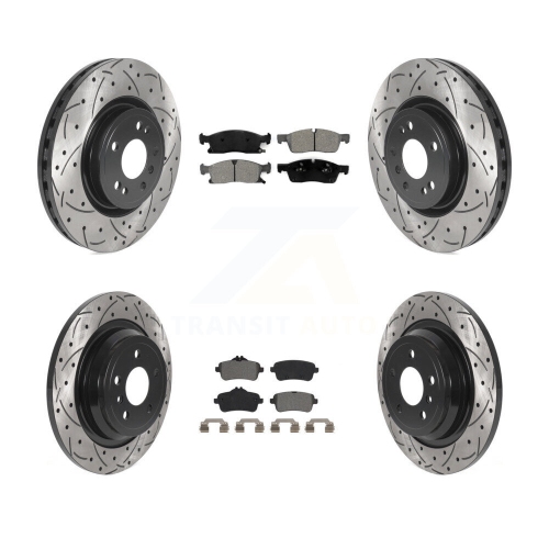 Image 1 of 10.. Front Rear Drilled Slot Brake Rotors Semi-Metallic Pad Kit For Mercedes-Benz ML350 GLE350 KDS-100768