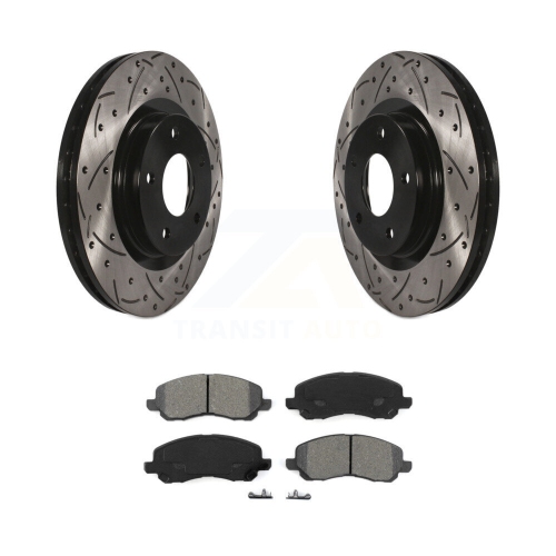 Image 1 of 10.. Front Drill Slot Brake Rotors Semi-Metallic Pad Kit For Mitsubishi Jeep RVR Outlander 200 KDS-100038