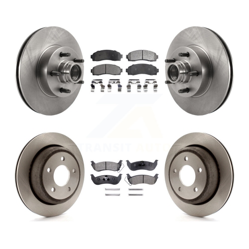 Image 1 of 10.. Front Rear Disc Brake Rotors And Semi-Metallic Pads Kit For 2010-2011 Ford Ranger RWD K8F-102989