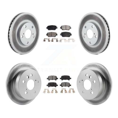 Image 1 de 10.. Kit de plaquettes en céramique pour disques de frein avant arrière pour véhicules Toyota Camry fabriqués aux États-Unis KGT-100807