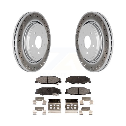 Image 1 of 10.. Rear Coated Disc Brake Rotors & Semi-Metallic Pad Kit For Chevrolet Corvette Cadillac XLR KGF-101218