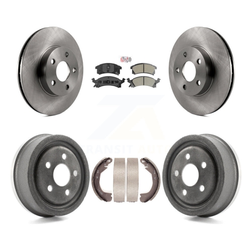 Image 1 of 10.. Front Rear Disc Brake Rotors Semi-Metallic Pads And Drum Kit For Chevrolet Beretta K8A-105124