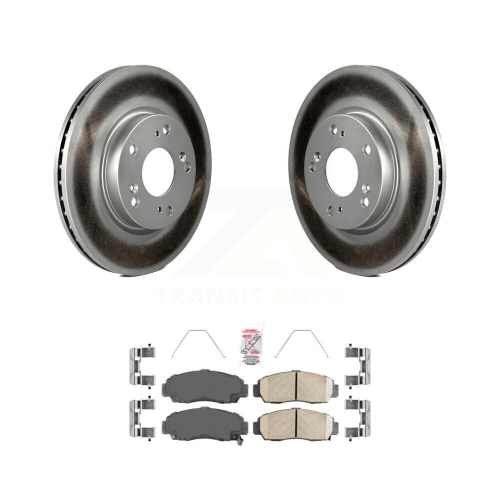 Image 1 of 10.. Front Coated Disc Brake Rotors And Ceramic Pads Kit For Honda Civic KGA-104698