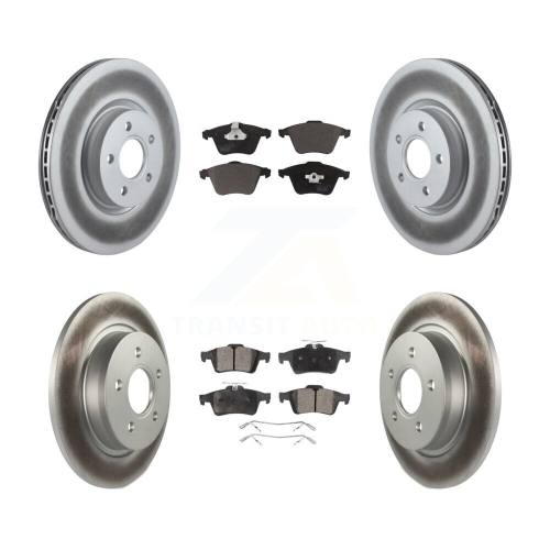 Image 1 of 10.. Front Rear Coated Disc Brake Rotors And Ceramic Pads Kit For Volvo S40 V50 C70 KGT-101069
