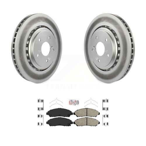 Image 1 of 10.. Front Coated Disc Brake Rotors And Ceramic Pads Kit For 2014-2016 Acura MDX KGA-100997