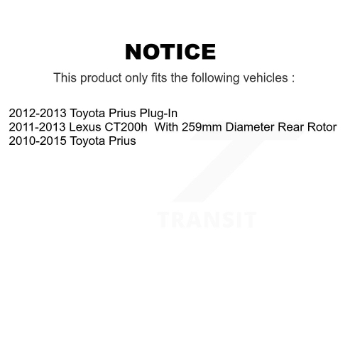 Disques de frein à disque recouverts de céramique à l'avant à l'arrière pour Toyota Prius Lexus CT200&nbsp;h Plug-in KGA-102617