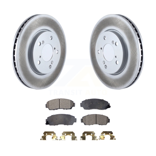 Image 1 of 10.. Front Coated Disc Brake Rotors And Semi-Metallic Pads Kit For 2005-2010 Honda Odyssey KGF-100293