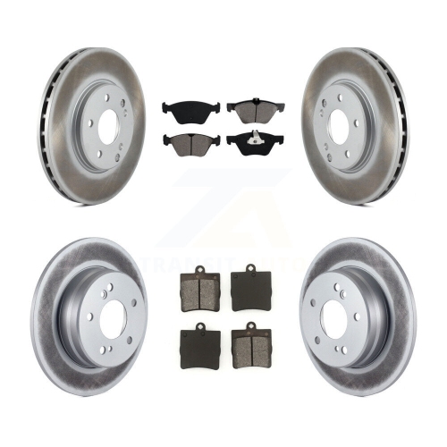 Image 1 of 10.. Front Rear Coated Brake Rotors Semi-Metallic Pad Kit For Chrysler Crossfire Mercedes-Benz KGS-100769
