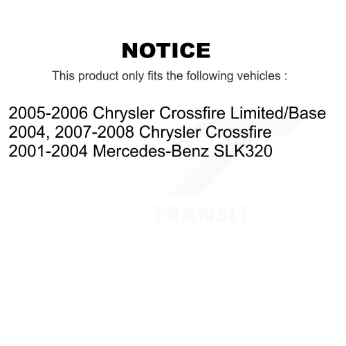 Disques de frein avant à revêtement arrière semi-métallique pour Chrysler Crossfire Mercedes-Benz KGS-100769